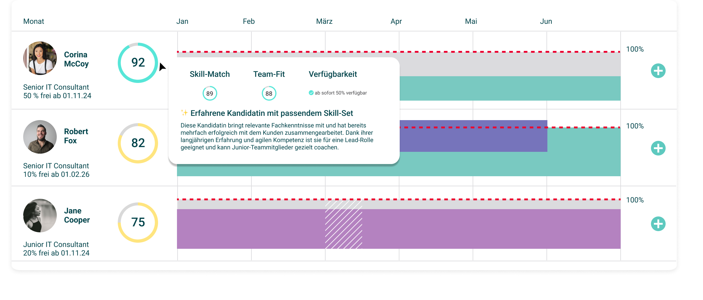 Staffing von Projektteams; Projekteinsatzplanung